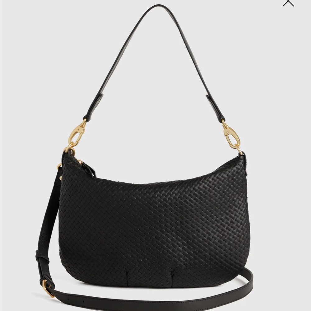 NWT Quince Italian Leather Convertible Crescent Handwoven Bag